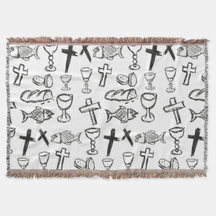 Christian Pattern Throw Blanket