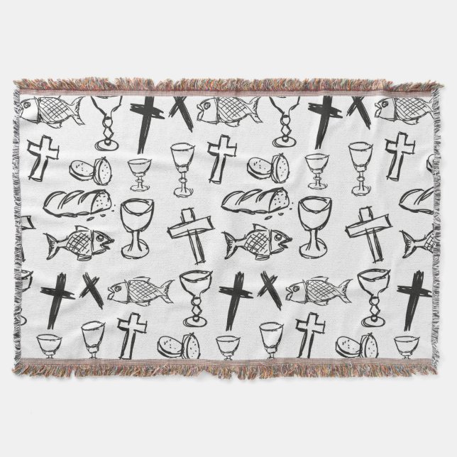 Christian Pattern Throw Blanket (Front)
