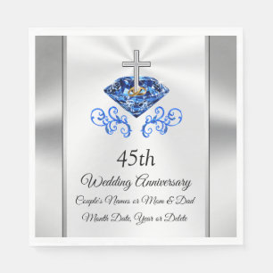 Christian Personalised 45th Anniversary ideas Napkin