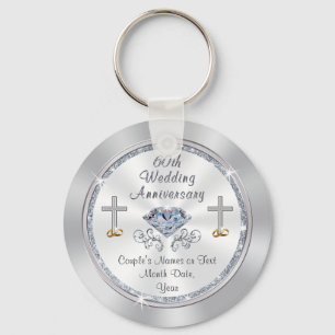 Christian Personalised 60th Anniversary Favours Key Ring