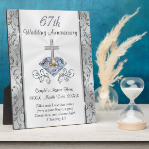 Christian Personalised, 67th Anniversary Gift Plaque