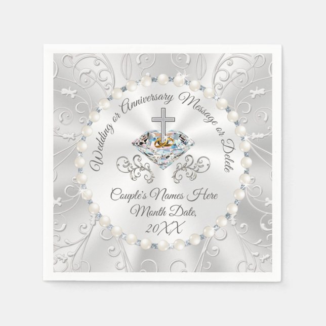 Christian Personalised Cocktail Napkins Wedding (Front)