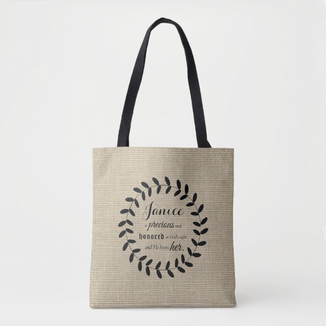 Christian Personalised Isaiah Scripture Prayer Tote Bag (Front)