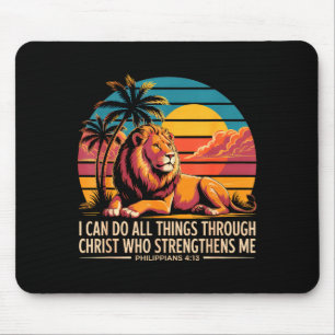 Christian Philipans 4 13 Religious Lion Strength Mouse Mat