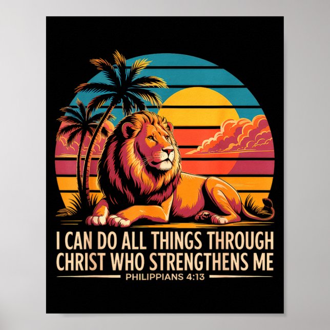 Christian Philipans 4 13 Religious Lion Strength  Poster (Front)