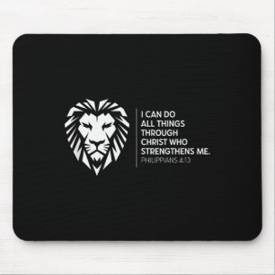 Christian Philippians 4_13 Religious Lion Strength Mouse Mat