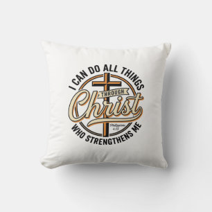 Christian Philippians 4_13 Vintage Quote Shirt Des Cushion