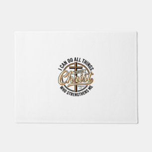 Christian Philippians 4_13 Vintage Quote Shirt Des Doormat