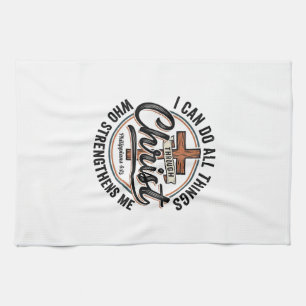 Christian Philippians 4_13 Vintage Quote Shirt Des Tea Towel