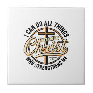 Christian Philippians 4_13 Vintage Quote Shirt Des Tile