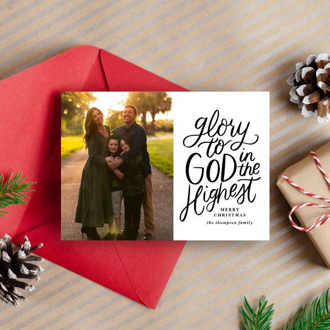 Christian Photo Christmas Card Simple Glory To God (Creator Uploaded)