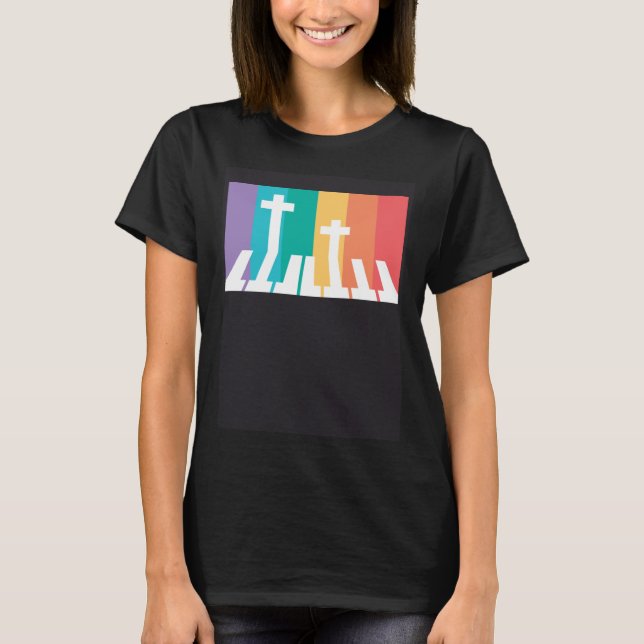 Christian Pianist Piano Player Religious Musician  T-Shirt (Front)