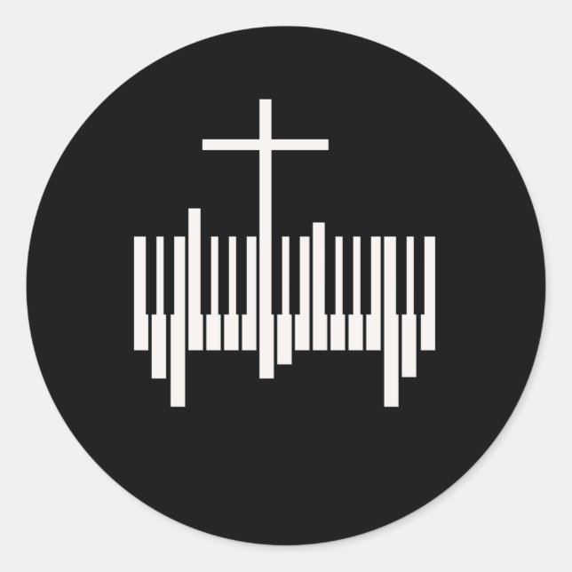 Christian Pianist Religious Music Lord Piano Classic Round Sticker (Front)