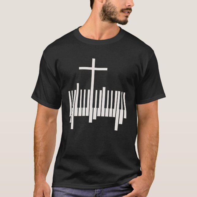 Christian Pianist Religious Music Lord Piano T-Shirt (Front)