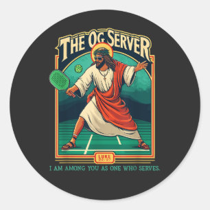 Christian Pickleball Jesus Classic Round Sticker