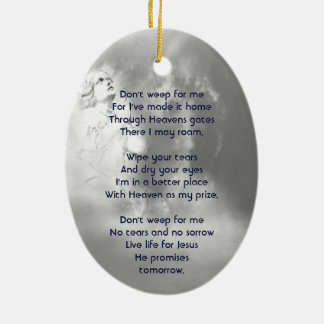 Christian Poem Memorial Keepsake Angel Sky Clouds Ceramic Tree Decoration