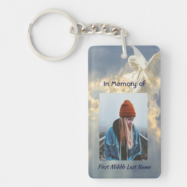 Christian Poem Memorial Keepsake Angel Sky Clouds  Key Ring (Front)