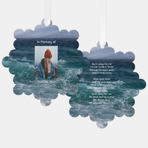 Christian Poem Memorial Keepsake Ocean Sea Beach Tree Decoration Card