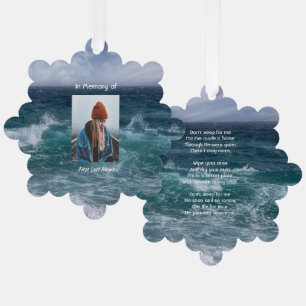 Christian Poem Memorial Keepsake Ocean Sea Beach Tree Decoration Card