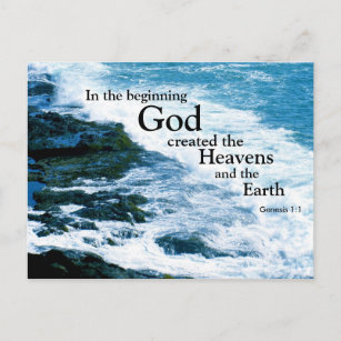Christian Postcard, God Created, Ocean, Religious Postcard