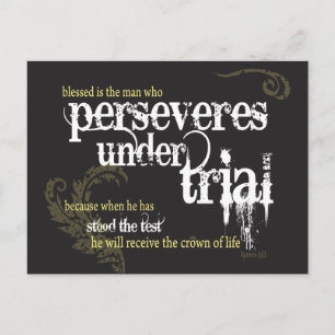 Christian postcard: Perseveres under trial Postcard