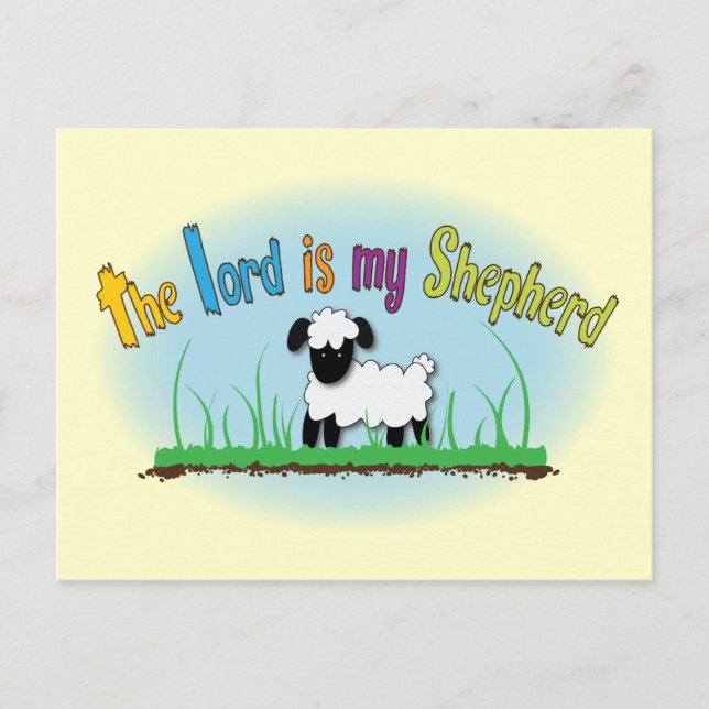 Christian postcard: The Lord is my shepherd Postcard (Front)