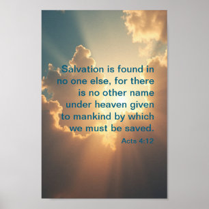 Christian Poster   Acts 4:12 'No Other Name' 