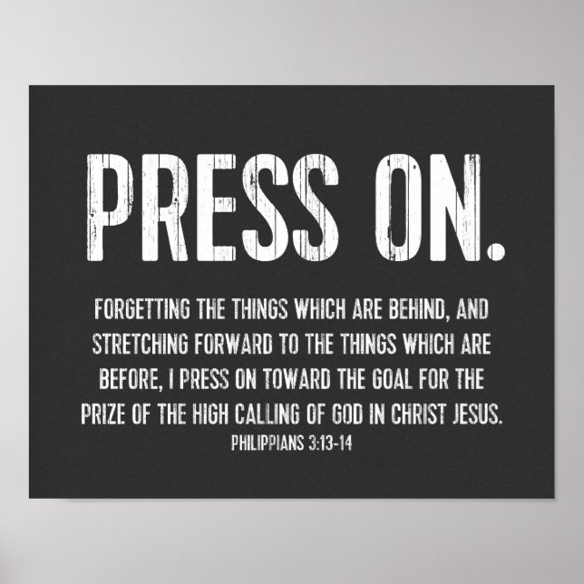 Christian Poster Bible, Philippians 3:13-14 (Front)