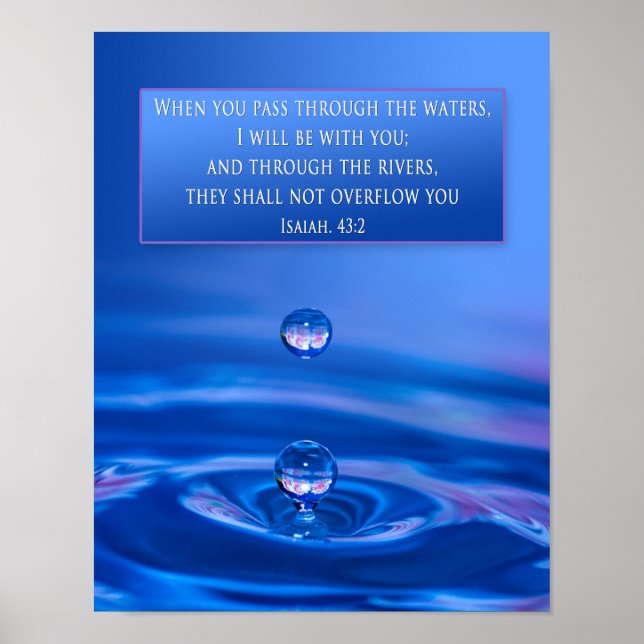 CHRISTIAN POSTER - ISAIAH 43:2 - Water (Front)