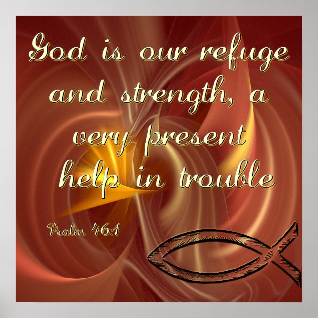 Christian Poster with Bible Verse from Psalms (Front)