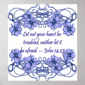 Christian Poster with Bible Verse John 14:27