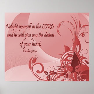 Christian Poster with Bible Verse Psalm 37:4