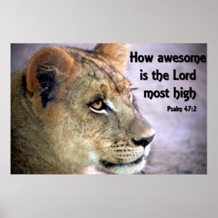 Christian Poster with Mountain Lion and Bible Vers