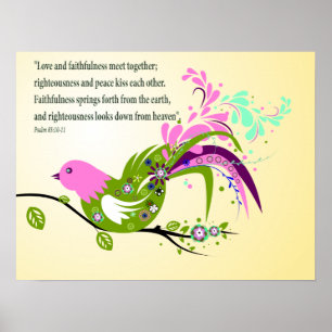 Christian Poster with Vintage Style Bird