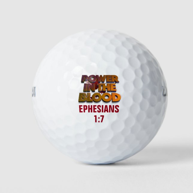 Christian power in the blood salvation message golf balls (Front)