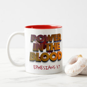 Christian power in the blood salvation message Two-Tone coffee mug