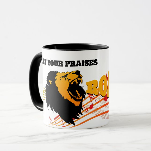 Christian PRAISES ROAR Lion Mug (Front Left)