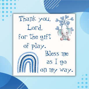 Christian Prayer for kids Blue   Poster