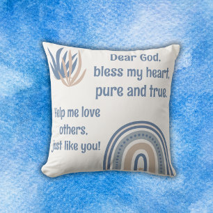 Christian Prayer for kids Blue & White   Cushion