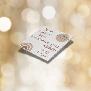 Christian Prayer for kids Brown & White   Tile