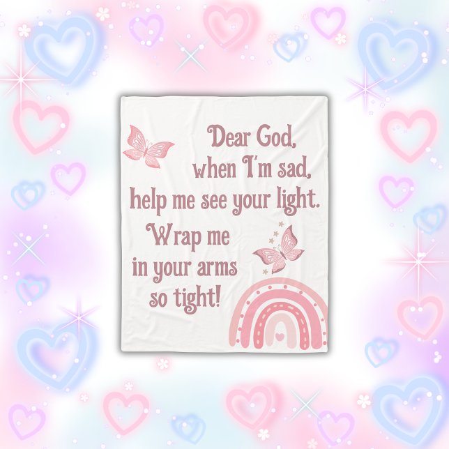 Christian Prayer for kids Pink | Fleece Blanket (Creator Uploaded)