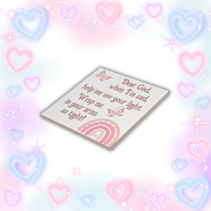 Christian Prayer for kids Pink Tile