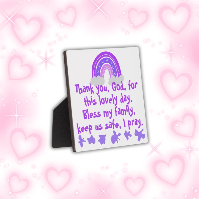 Christian Prayer for kids Purple & Pink | Plaque (Creator Uploaded)