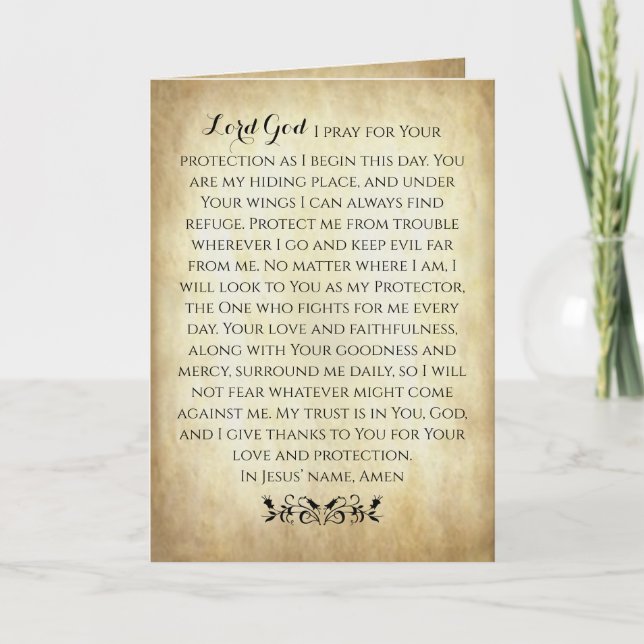 Christian Prayer for Protection Card (Front)
