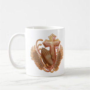 Christian Prayer Hands Cross mug