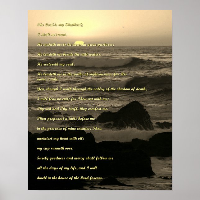 Christian prayers psalm 23 poster (Front)