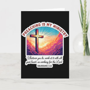 Christian Preacher Preaching Is My Ministry Jesus Card