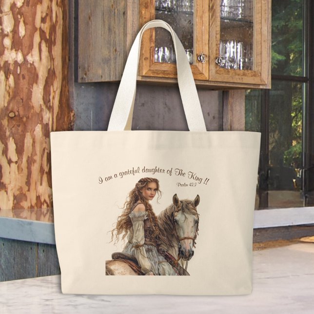 Christian Princess on Horseback Tote Bag 5 sizes! (Creator Uploaded)
