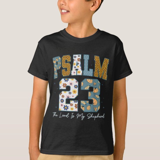 Christian Psalm 23 Retro The Lord Is My Shepherd B T-Shirt (Front)