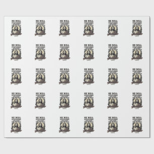 Christian Psalm 91_4 Jesus Vintage Engraving Shirt Wrapping Paper